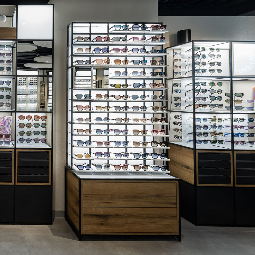 Mosaic wall display, 930x1530x320 mm