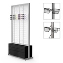 FS display, 2 rotating plates, 8 rods (144), 3 drawers (50 frames+50 cases), 1032x1980x400 mm