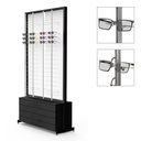 FS display, 2 rotating plates, 8 rods (144), 4 drawers (100), 1032x1980x400 mm