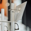 Logo holder for rod, acrylic with print, 120x50 mm