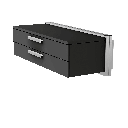 Wall cabinet, 2 shallow drawers with handles, soft-close