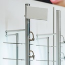 Logo holder for rod, acrylic, magnetic 120x50 mm