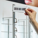 Logo holder for rod, acrylic, magnetic 120x50 mm