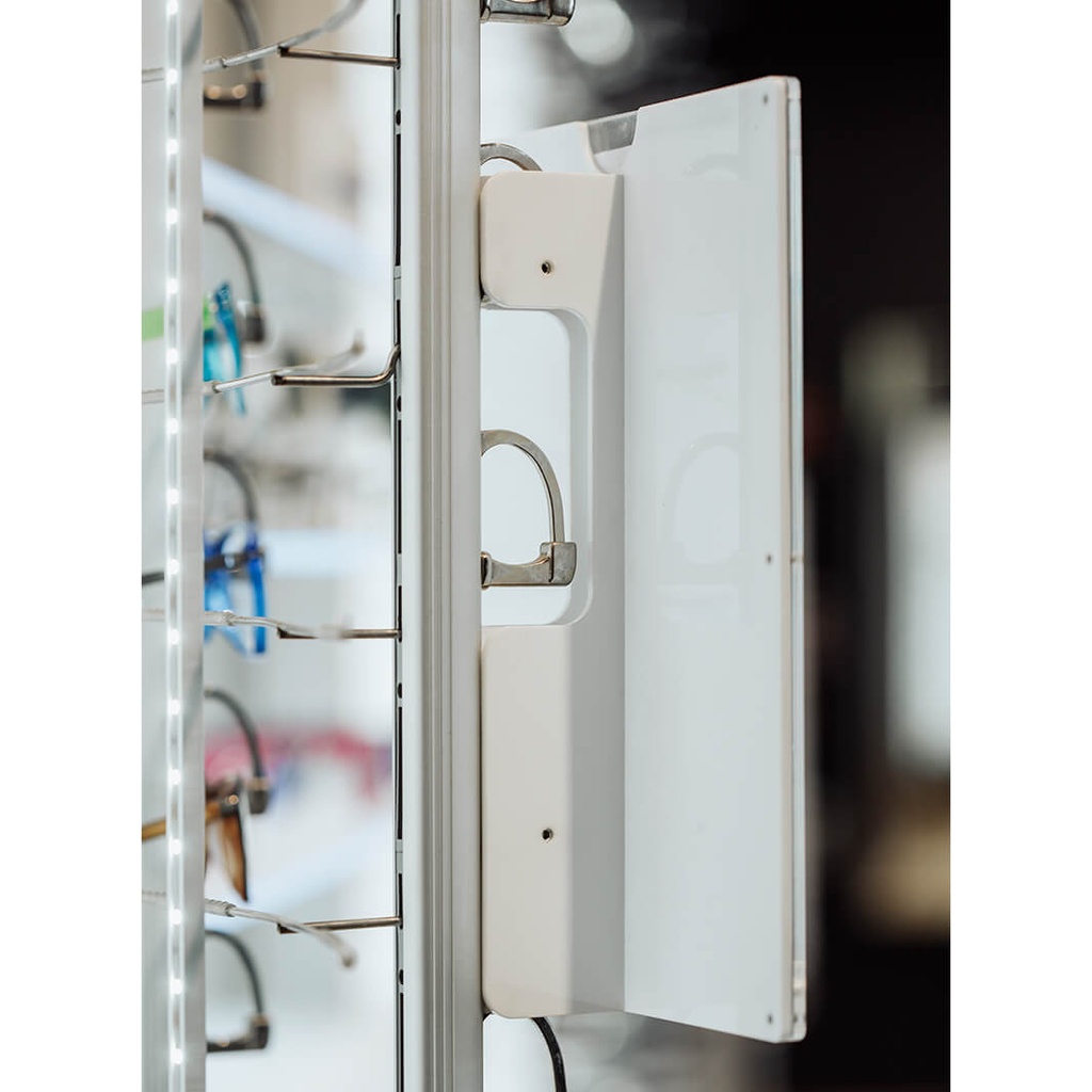 Advertisement holder for rod, exchangeable paper insert, acrylic, DIN A5