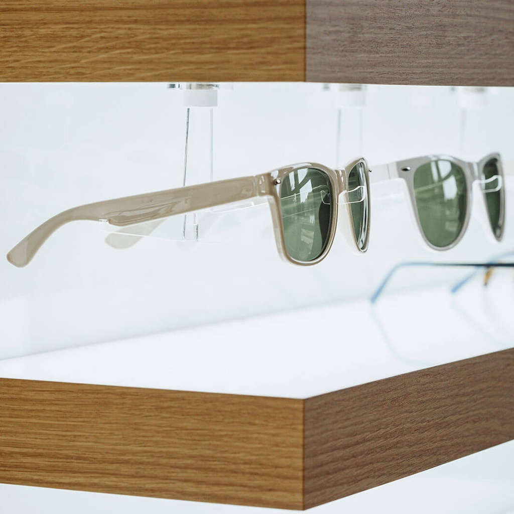 Magnetic frame holder for shelves, hanging, rotating, transparent acrylic