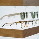 Magnetic frame holder for shelves, hanging, rotating, transparent acrylic