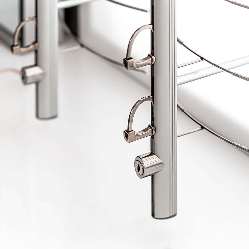 RR wall display, 2 key lockable rods (36), 450x1500x280 mm