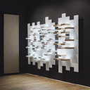 Stripe front with drilled holes, white acrylic