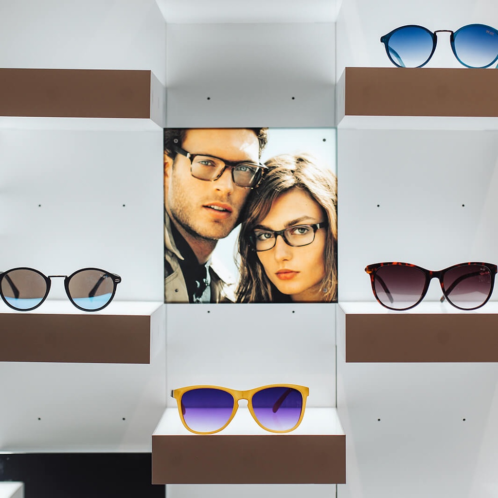 Stripe poster, backlit foil, 200x200 mm