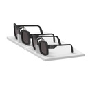 Unilock plate with lockable extended frame holders, white acrylic