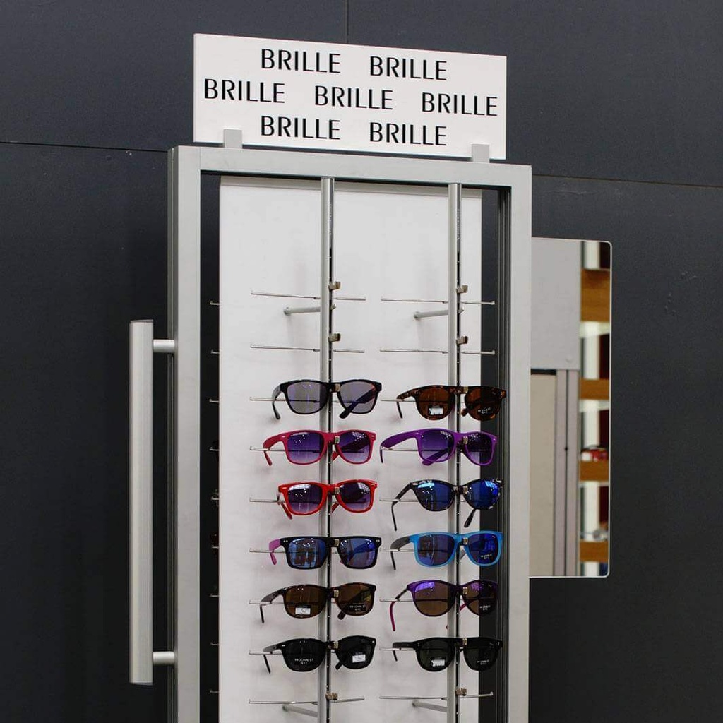 Side mirror for freestanding displays, 2-sided, 140x500 mm