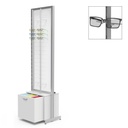 FS display, 1 large drawer for cases (120), fixed plate with 4 rods (72), 552x1980x400 mm