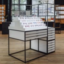 STK Gondola, top with 9 shelves (50), 6 drawers (150), 900x1150x785 mm