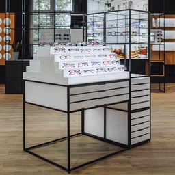 STK Gondola, top with 9 shelves (50), 6 drawers (150), 900x1150x785 mm