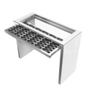 Showcase table with drawer(s), white acrylic