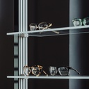 Telescope display, 5 glass shelves, 900x1600-4500 mm