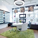 Sky Line display, 2 plates with transparent shelves, acrylic, 900x1600-4500 mm