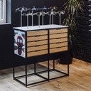 STK display, 8 lockable frame holders, storage, 785x985x400 mm