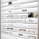 Dual logo holder, acrylic, 150x85x65 mm