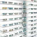 Unilock logo holder, acrylic, paper inserts, 130x60 mm