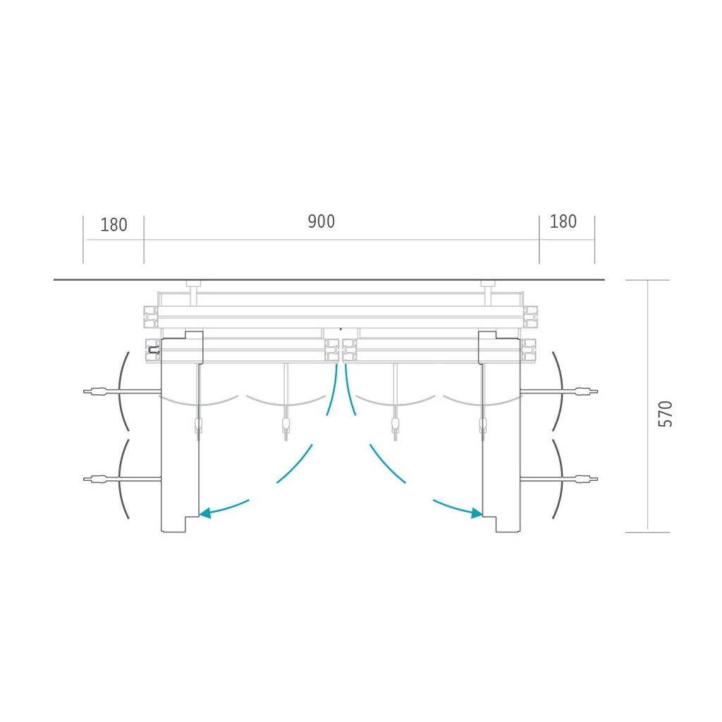 + D3 Dual back storage system, 45 shelves, 900x1500x195 mm, 135 frames/cases