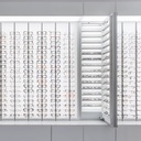 Dual mirror, 30 shelves, 450x1050x180 mm, 60 frames/cases