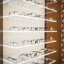 Vera wall display, 7 glass LED shelves