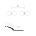 Clear Look aluminium bar with LED, 1 m