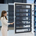 Showcase with doors, shelves, 900x1500x350 mm