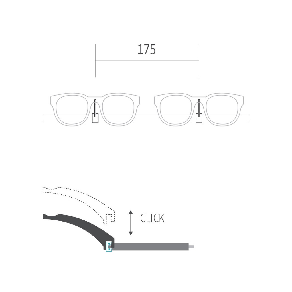 Clear Look aluminium bar, 1 m