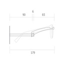 Clear Look aluminium bar, 1 m