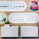 Clear Look kids wall display, oval shaped, 5 rails (31), 1800x600x280 mm