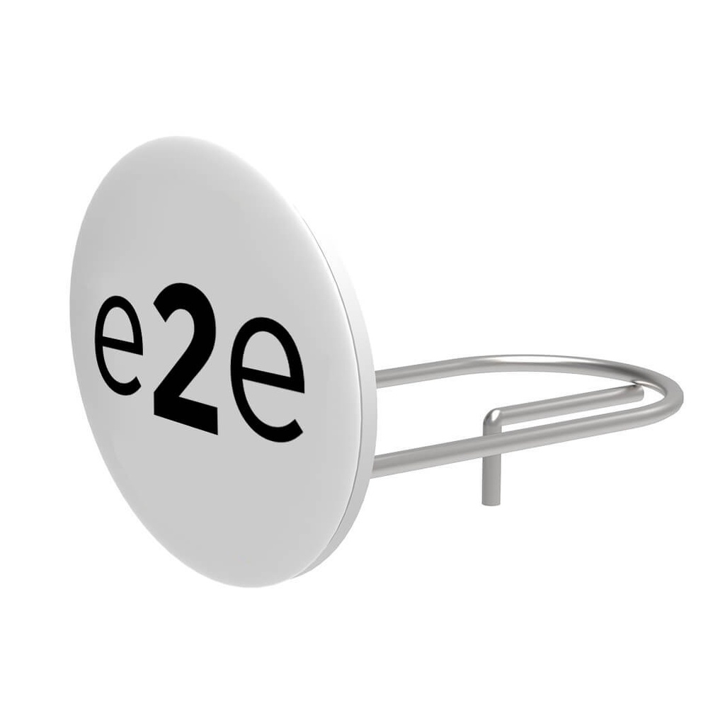 Logo holder for rod, elliptical, 72x58 mm