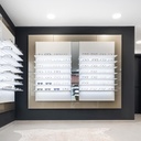 Vivida Single Lock wall display, 7 LED shelves, edge lighting