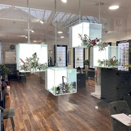 Sky Line Solo display, 3 LED rods with 3 LED acrylic boxes, 1000x1600-4500 mm