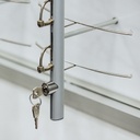 FS display, rotating plate with lockable rods