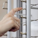 FS display, rotating plate, 4 rods (72 frames), 1 drawer, handles (120 cases), 552×1980×400 mm