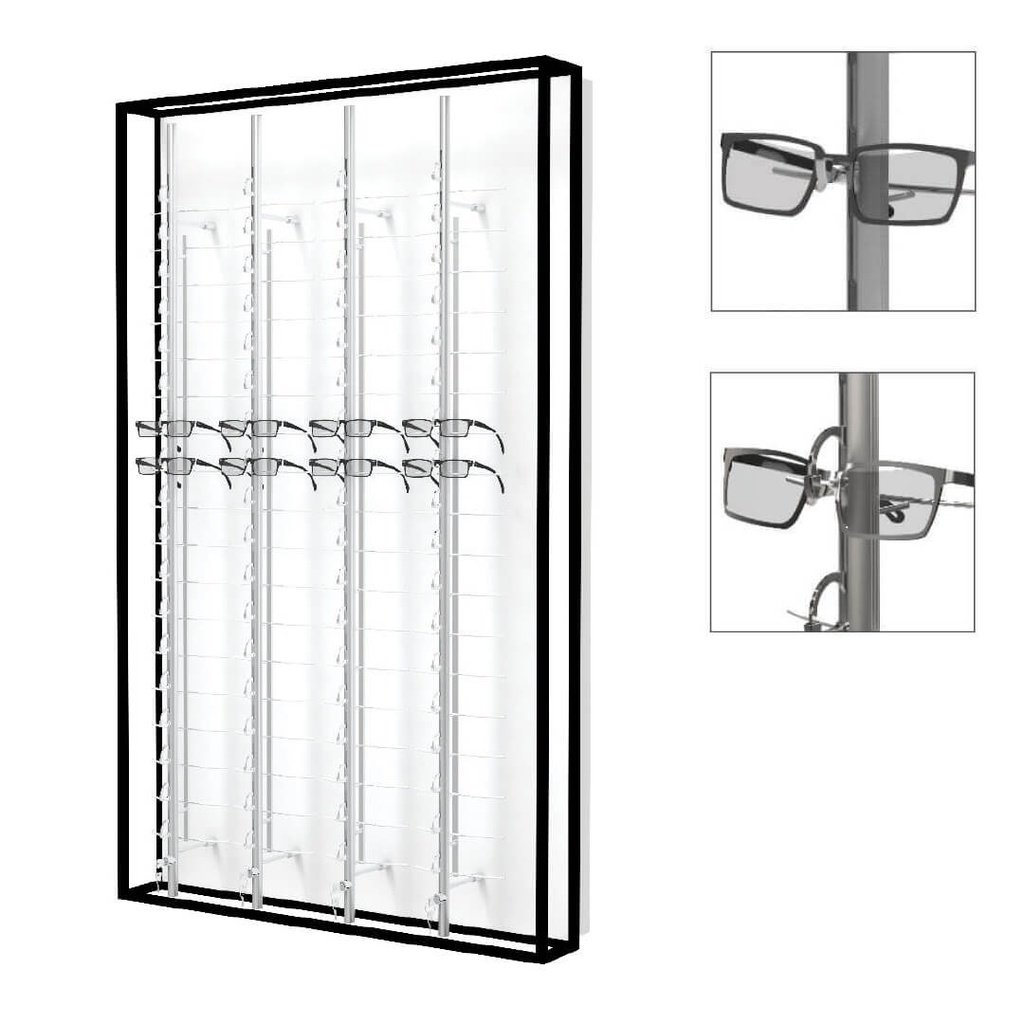 STK wall display with 4 rods (72), 930x1530x230 mm