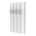 Expositor de pared RR, 4 barras con cerradura de llave (72 monturas), 900x1500x280 mm