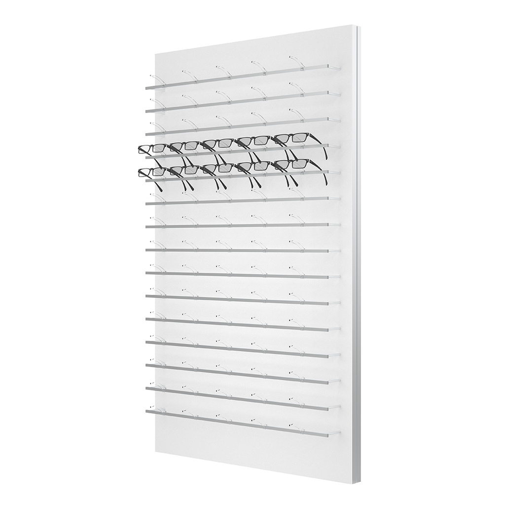 Clear Look Wandpräsenter, 15 Stangen (75 Fassungen), 900x1500x280 mm