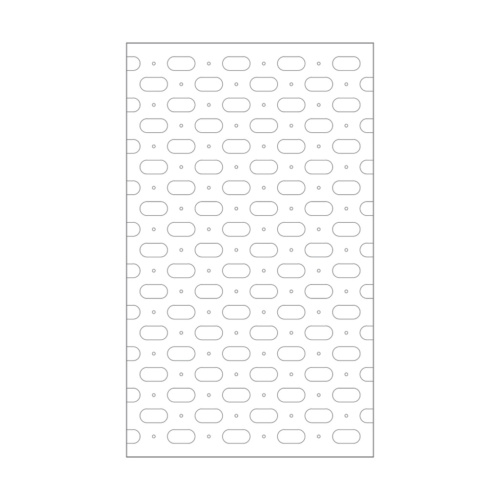 Pin Solo panel with oval holes, pins, satinated acrylic