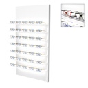 Expositor mural Unilock, 7 estantes LED, porta monturas con cerradura