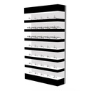 Quadro Single Lock Wandpräsenter, 7 LED Ablagen, abschließbare Fassungshalter