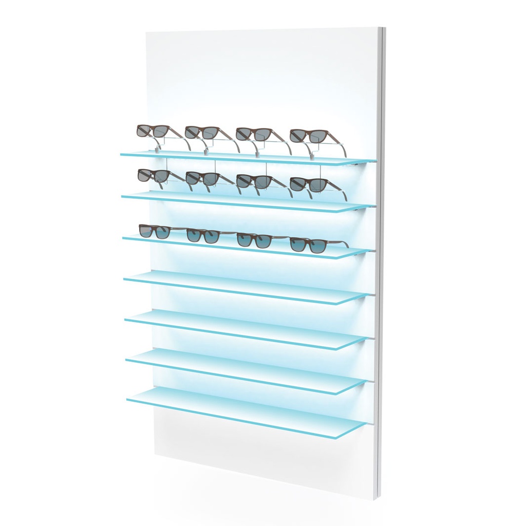 Aura wall display, 7 LED shelves, magnetic