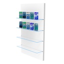Vera wall display, 4 glass LED shelves