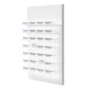 Espositore da parete Vivida, 7 ripiani LED in acrilico, illuminazione perimetrale