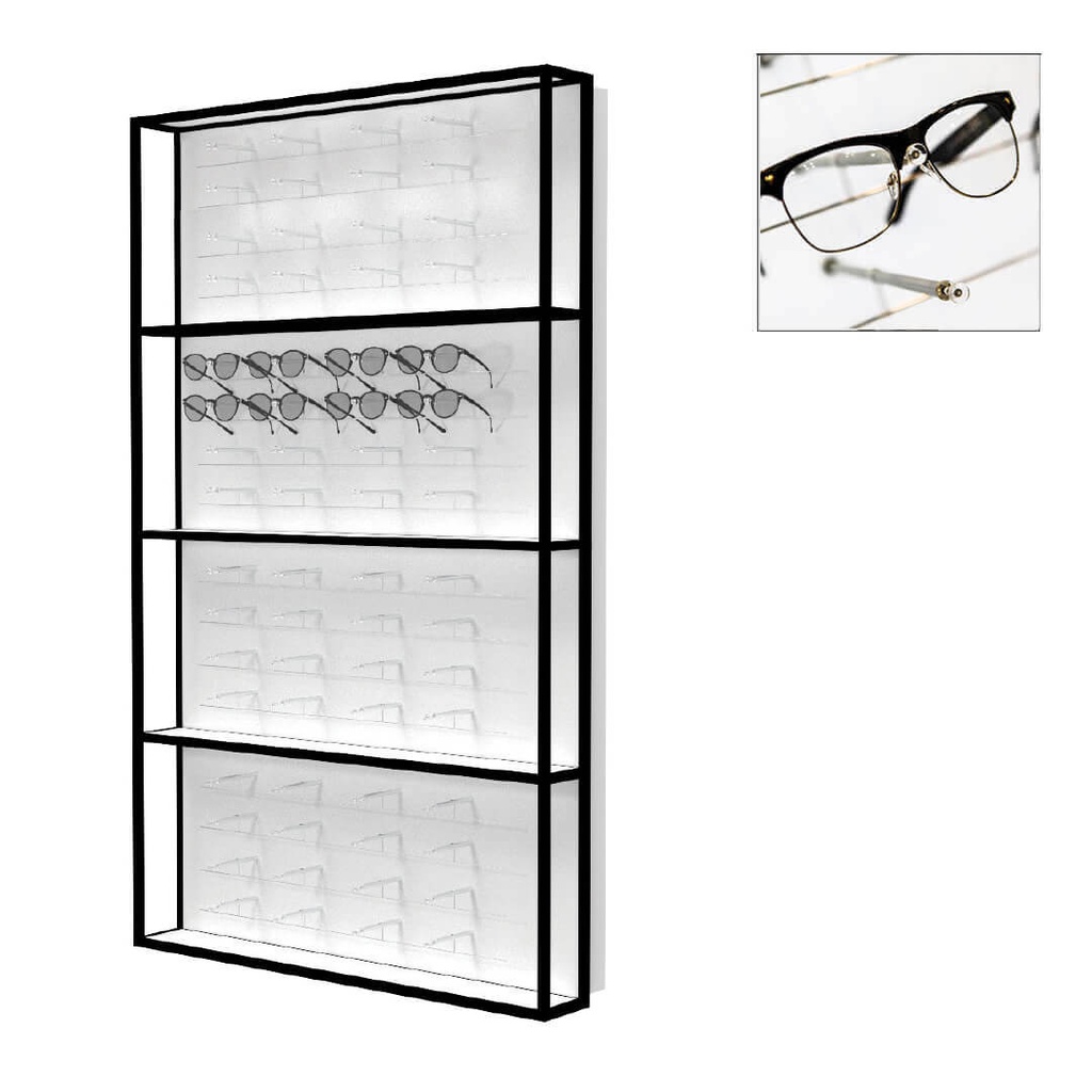 STK wall display with 16 Multi Pin wires (64 frames), 930x1530x230 mm, LED