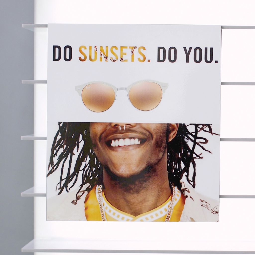 Polar advertisement with print, sliding, 385x438 mm