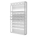 STK Unilock wall display, LED shelves, 5 logo holders incl., 930x1530x320 mm