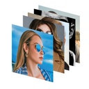 Stripe Poster, Backlit‑Folie, 5 Stk, 200 × 200 mm